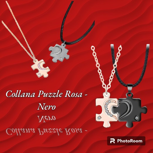 Collana puzzle rosa-nero VGWON