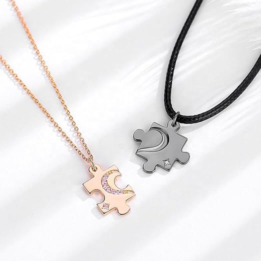 Collana puzzle rosa-nero VGWON